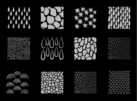 Texture art ink drawing exemples pencil. Design abstract sketch black color. Stock Illustration