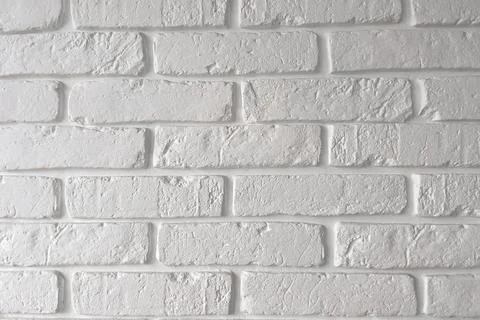 Texture of artificial white brick, wall Stock Photos