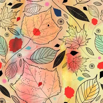 Texture of autumn leaves Stock Illustration