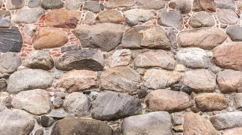 Texture background of ancient orthodox monastery stone wall Stock Photos
