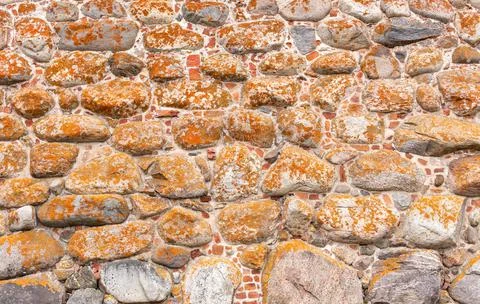 Texture background of ancient orthodox monastery stone wall 写真素材