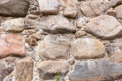 Texture background of ancient orthodox monastery stone wall Stock Photos