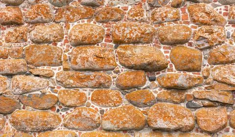 Texture background of ancient orthodox monastery stone wall Stock Photos