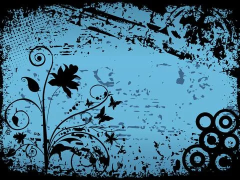 Texture background with black floral pattern Stockillustratie