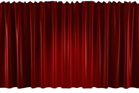Texture background of a closed red velvet curtain with a spotlight 3d render Illustrazione stock