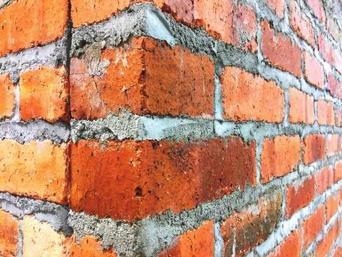 Texture Background of Corner of Brick Wall Foto stock