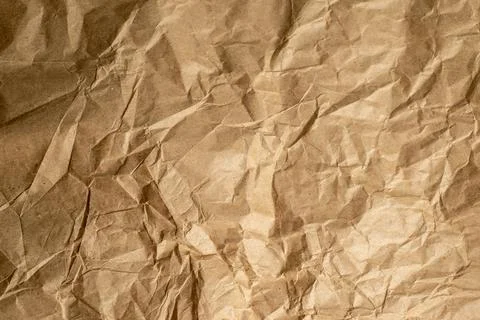 Texture background of craft brown crumpled paper Stock Photos