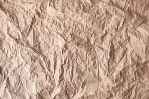 Texture background crumpled packaging craft recycled paper. Copy space text Stock Photos
