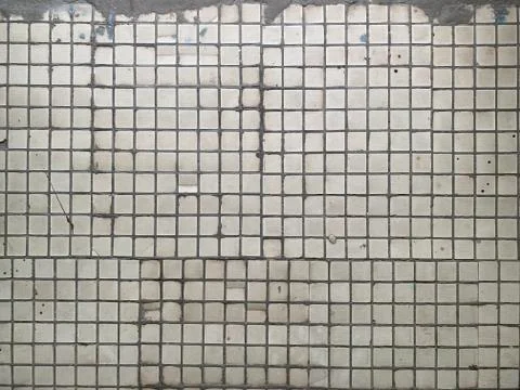 Texture, background, destroyed mosaic wall Foto stock