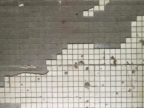 Texture, background, destroyed mosaic wall Stock Photos