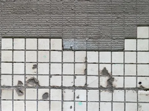 Texture, background, destroyed mosaic wall Foto stock