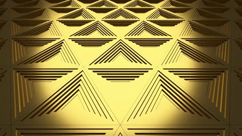 Texture background from golden moving triangles. Video stock 160478980