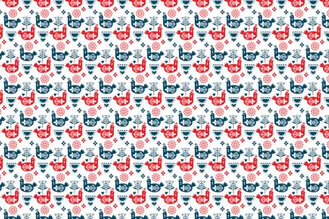 Texture background graphic elements. the Scandinavian style. Birds and flowers. Stock Photos