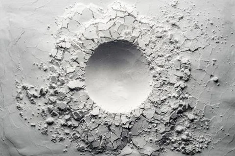 Texture background of an impact crater. Background usable for still life phot Stock Photos