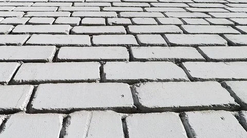 Texture background look from below on wall with white brick Stock Footage 128320236