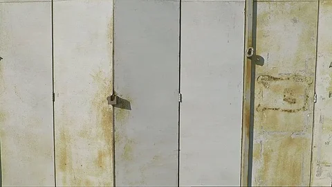 Texture background metal doors with rust Stock Footage 112988723