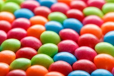 Texture-background of multicolored candies. Colors of the rainbow close-up,.. Stock Photos