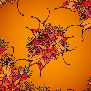 Texture for a background, orange flowers. Stock-Illustration