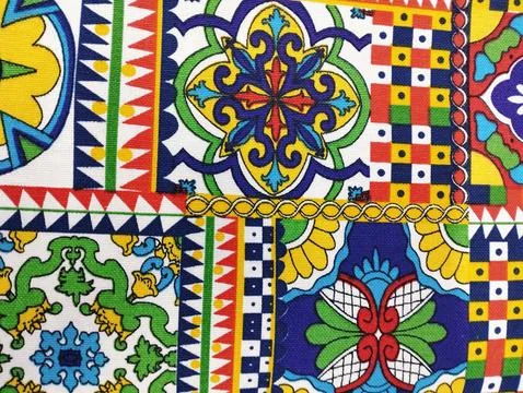 Texture, background, pattern. Silk fabrics of different shades Stock Photos