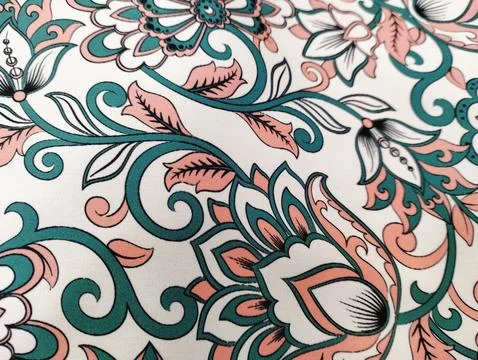 Texture, background, pattern. Silk fabrics of different shades Stock Photos