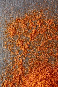 Texture background. Red chilli pepper powder. Top view Stock Photos