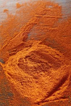 Texture background. Red chilli pepper powder. Top view Stock Photos