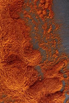 Texture background. Red chilli pepper powder. Top view Stock Photos