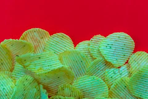 Texture, background in red. chips laid out on it. Stock Photos