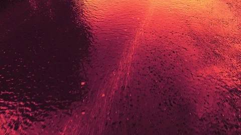 Texture background of water flow on asphalt in bright red color Stock Footage 113424530