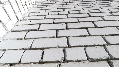 Texture background white brick wall building Stock Footage 128322962