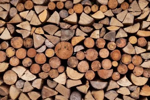 Texture background of woodstack Stock Photos