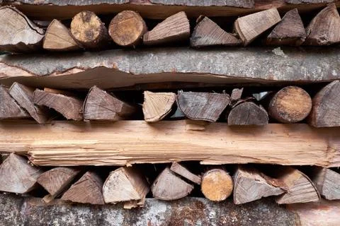 Texture background of woodstack Foto stock
