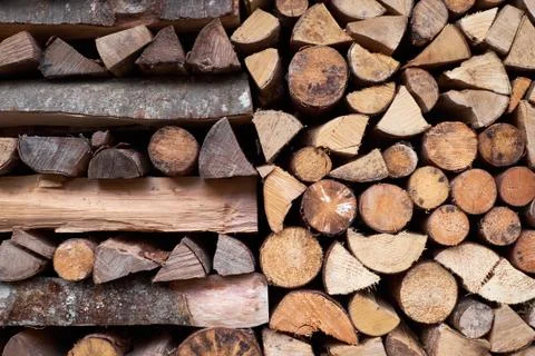 Texture background of woodstack 库存照片