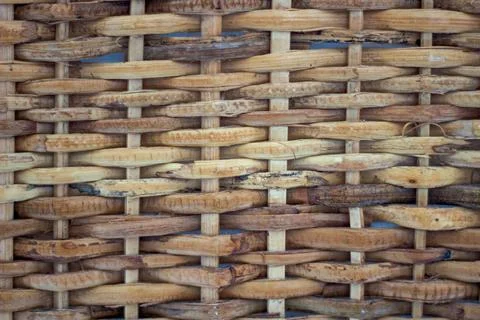 Texture background of woven vine handmade baskets Stock Photos