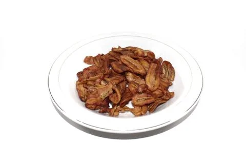 Texture of Banana chips in closeup view Stock Photos