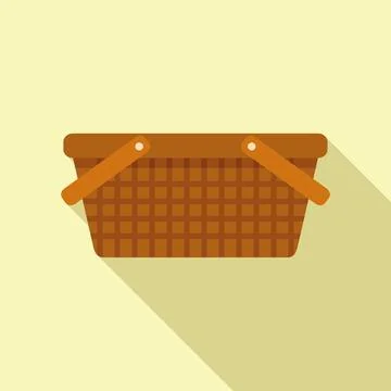 Texture basket icon flat vector. Picnic straw Stock-Illustration
