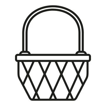 Texture basket icon outline vector. Picnic straw Stock-Illustration