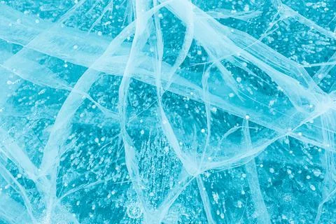 Texture of beautiful blue ice. Stock Photos