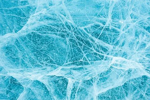 Texture of beautiful blue ice. Stock Photos