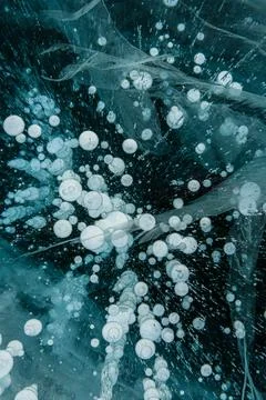 Texture of beautiful blue ice. Stock Photos