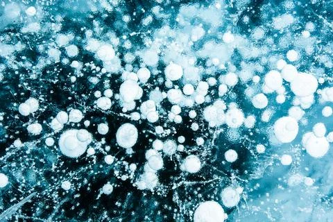 Texture of beautiful blue ice. Stock Photos