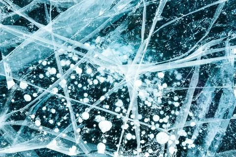 Texture of beautiful blue ice. Stock Photos