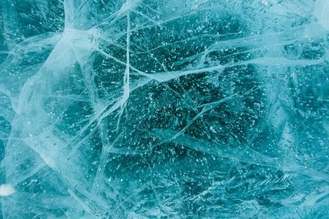 Texture of beautiful blue ice. Stock Photos