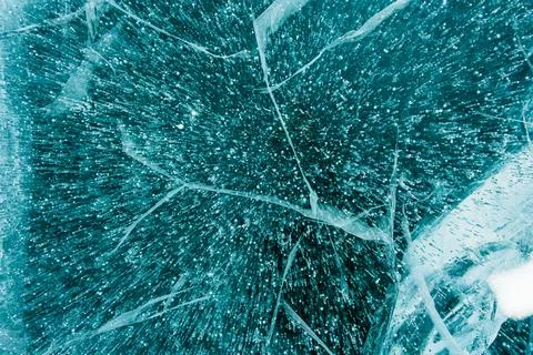 Texture of beautiful blue ice. Stock Photos