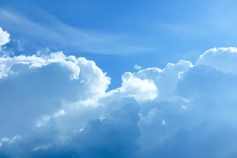 Texture of beautiful blue sky with clouds Stock Photos