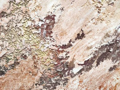 Texture of beige and red stone decorative plaster or concrete wall Stock Photos