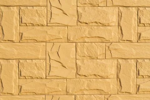 Texture of beige light brick wall, seamless texture Stock Photos