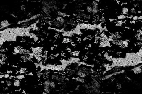 Texture is black and white background, Pattern of cracks, chips, scuffs, dust Stock Illustration
