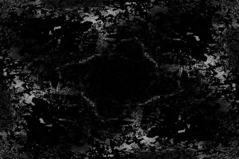 Texture is black and white background, Pattern of cracks, chips, scuffs, dust Stock Illustration