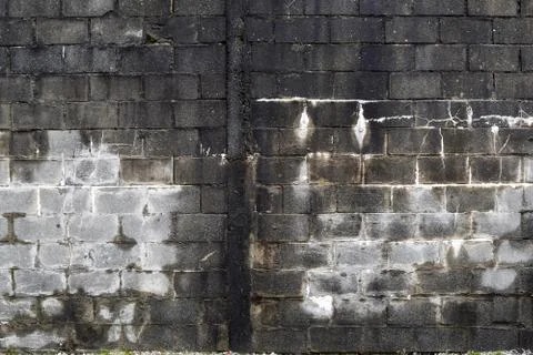 Texture of black brick wall. Stock Photos
